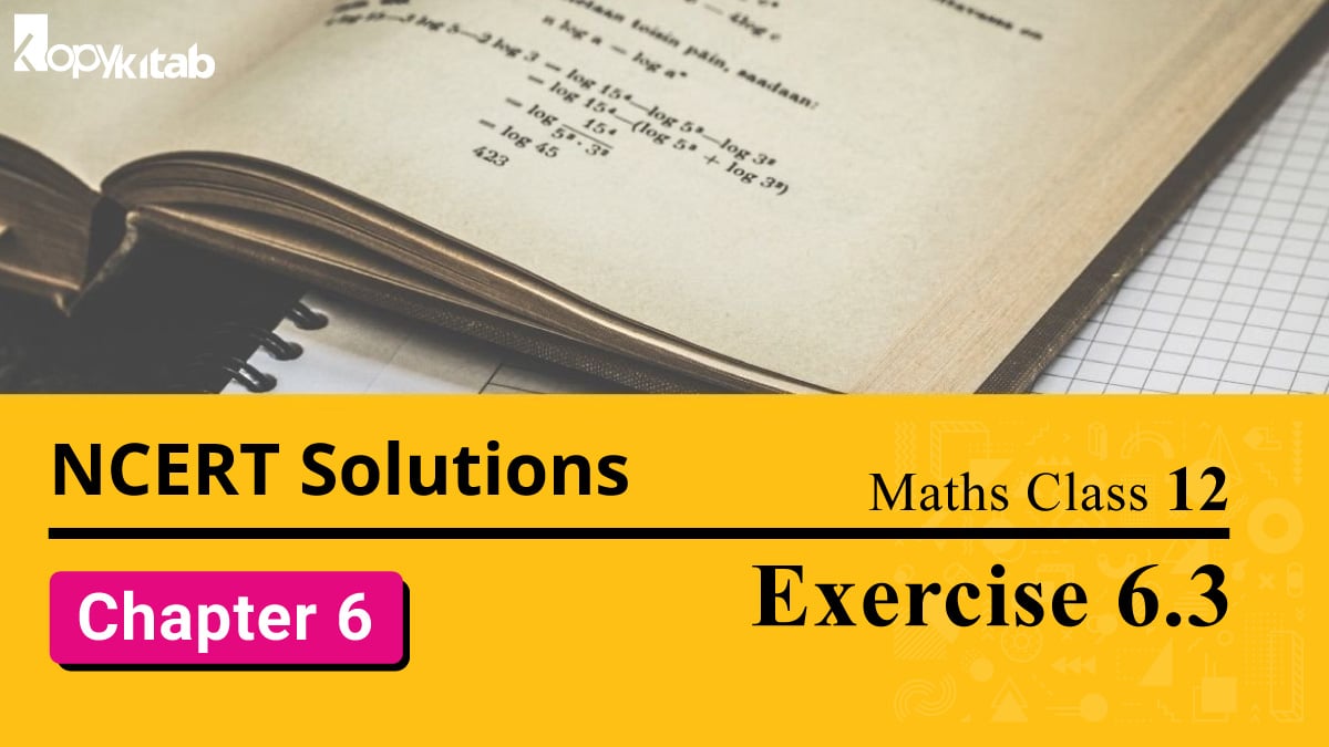NCERT Solutions Class 12 Maths Chapter 6 Exercise 6.3